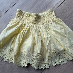 Abercrombie Kids Embroidered cut work Yellow Skort